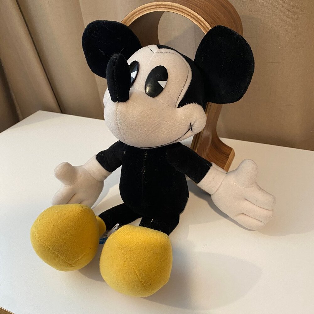 Vintage Disney Mickey‎ Mouse Plush Pie-Eyed Doll 13.5" Classic Look